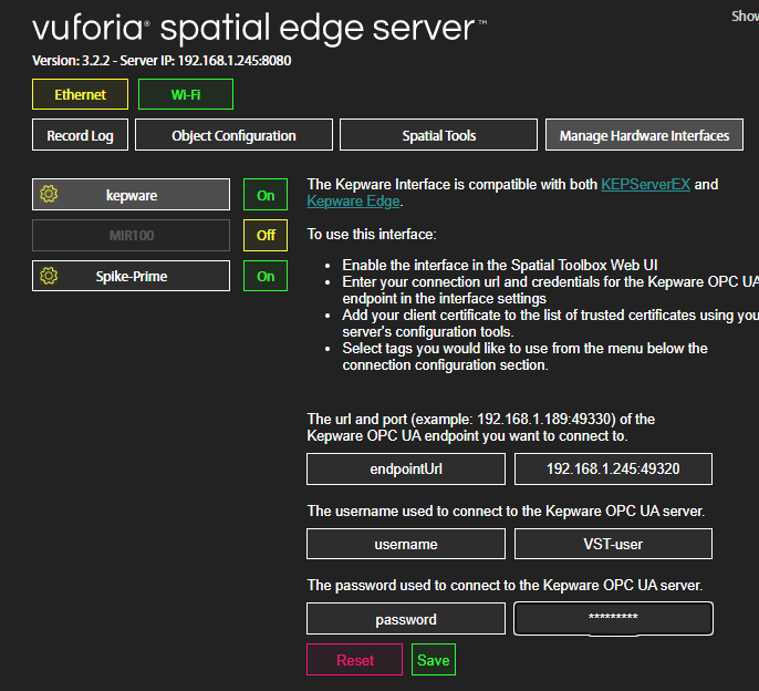 Spatial Toolbox Hardware Interfaces Kepware Configuration: